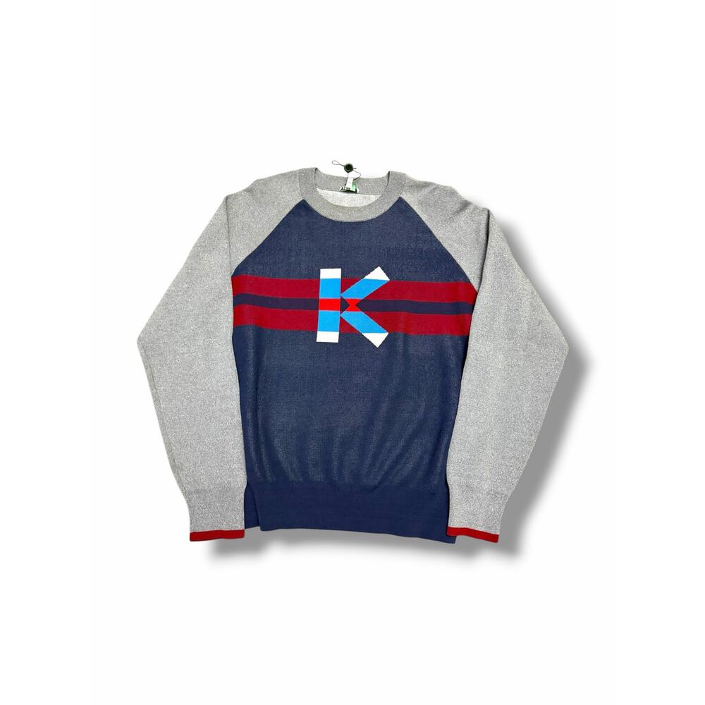 Kenzo K Logo Sweater in Grey | Size MED (Tagged Large)